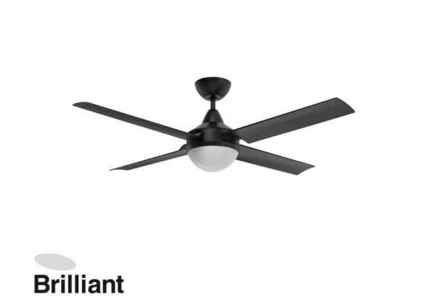 Brilliant 48” AC Black Cairns Ceiling Fan With B22 Light