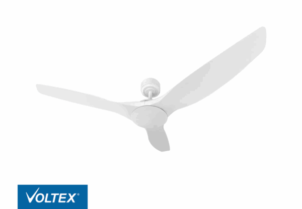 White DC Ceiling Fan with Remote and 20W Tricolour Light